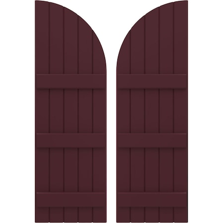 Ekena Millwork Americraft 5-Board (3 Batten) Wood Joined Board-n-Batten Shutters w/ Arch Top, ARW401BQ518X73WRH, PR ARW401BQ518X73WRH